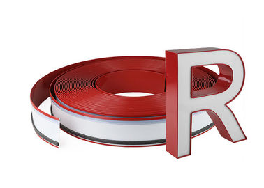 3D تسجيل قناة النتوء 0.5MM اللون الأحمر لفائف Channelume الألومنيوم